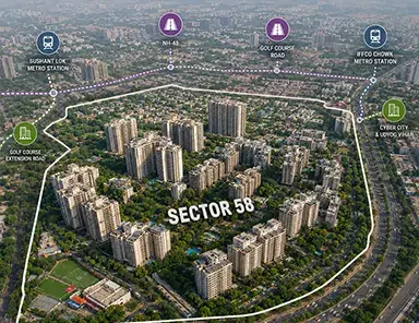 Sector 58 Gurgaon: Complete Area Guide 2026 -- Prices, Projects, Connectivity, Pros & Cons